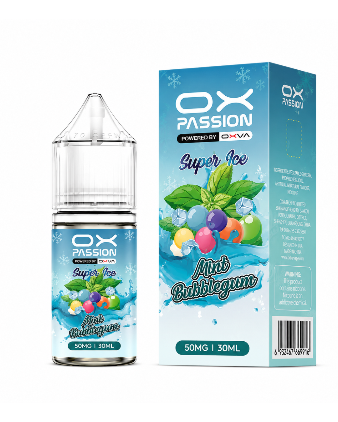 OXBAR MINT BUBBLEGUM 30ML - SUPER ICE NIC SALT