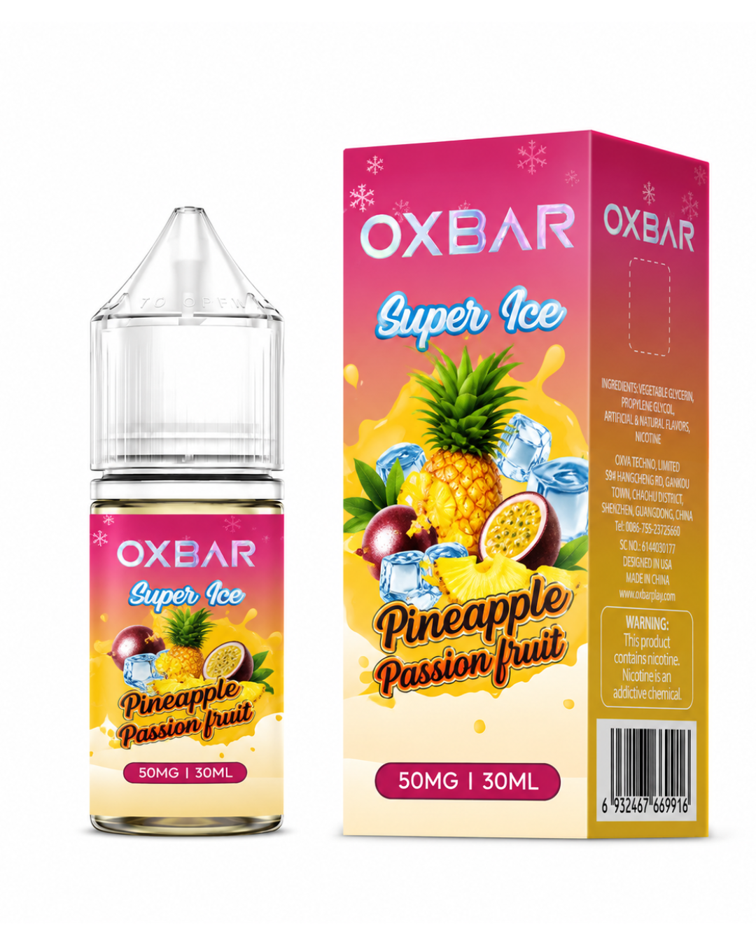 OXBAR PINEAPPLE PASSION FRUIT 30ML - SUPER ICE NIC SALT