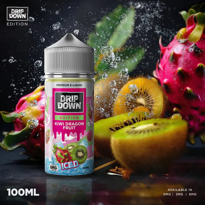 Drip Down Kiwi Dragon Fruit Ice 100ml - Vapebeat