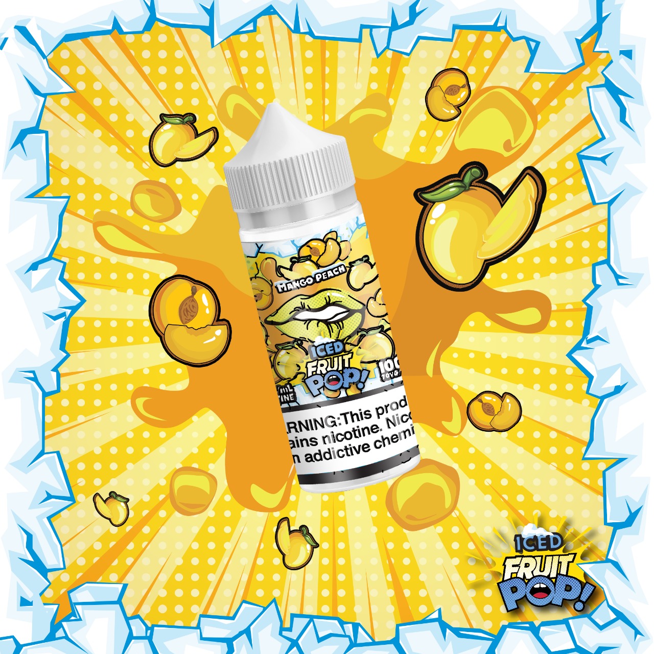 POP VAPORS - MANGO PEACH ICED E- LIQUID - 6MG - 100ML - Vapebeat