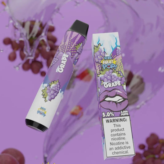 POP DISPOSABLE – GRAPE ICED 6000 PUFFS 2% - Vapebeat