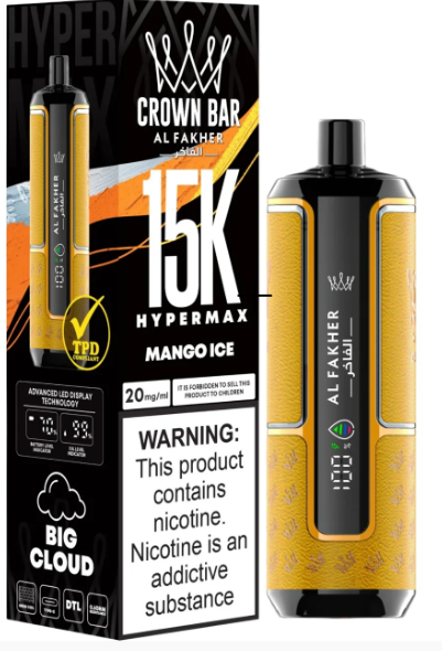 AL FAKHER CROWN BAR 15K HYPERMAX DISPOSABLE- MANGO ICE 6MG - Vapebeat