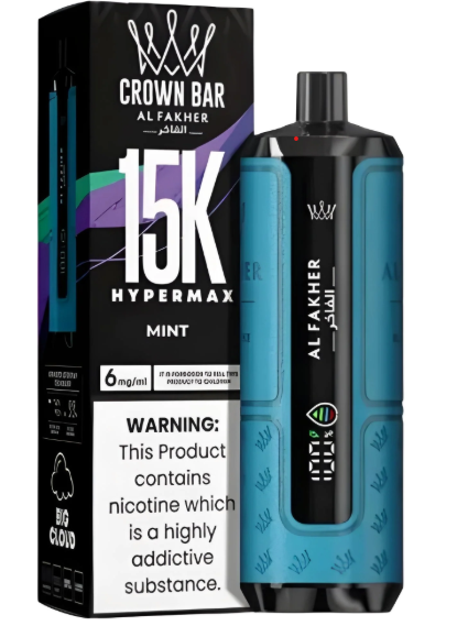AL FAKHER CROWN BAR 15K HYPERMAX DISPOSABLE- MINT 6MG - Vapebeat