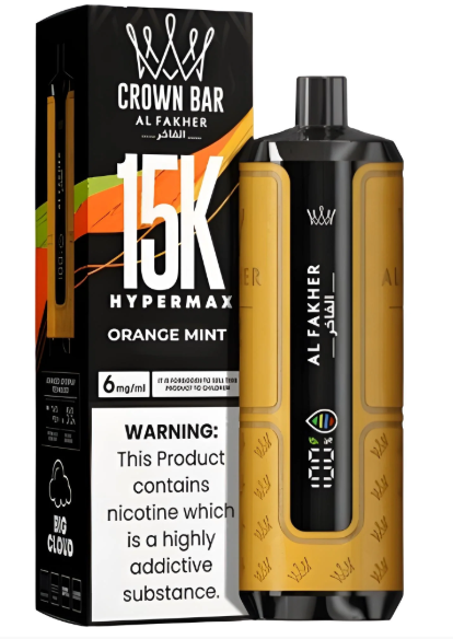 AL FAKHER CROWN BAR 15K HYPERMAX DISPOSABLE- ORANGE MINT 6MG - Vapebeat