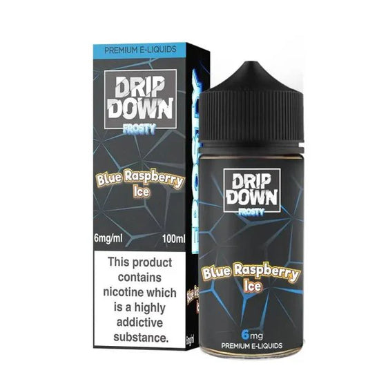 DRIP DOWN FROSTY BLUE RASPBERRY ICE 100ML - Vapebeat