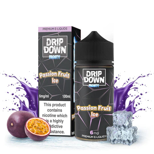 DRIP DOWN FROSTY PASSION FRUIT ICE 100ML - Vapebeat