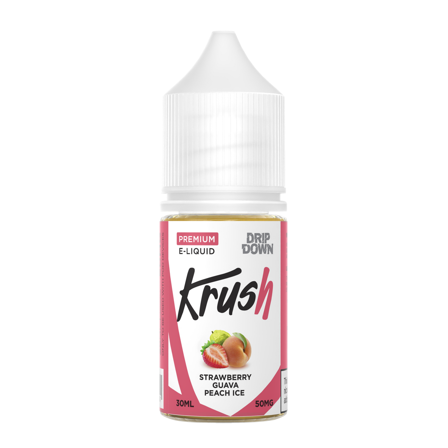 DRIP DOWN KRUSH SERIES STRAWBERRY GUAVA PEACH ICE  30MG,50MG - 30ML - Vapebeat