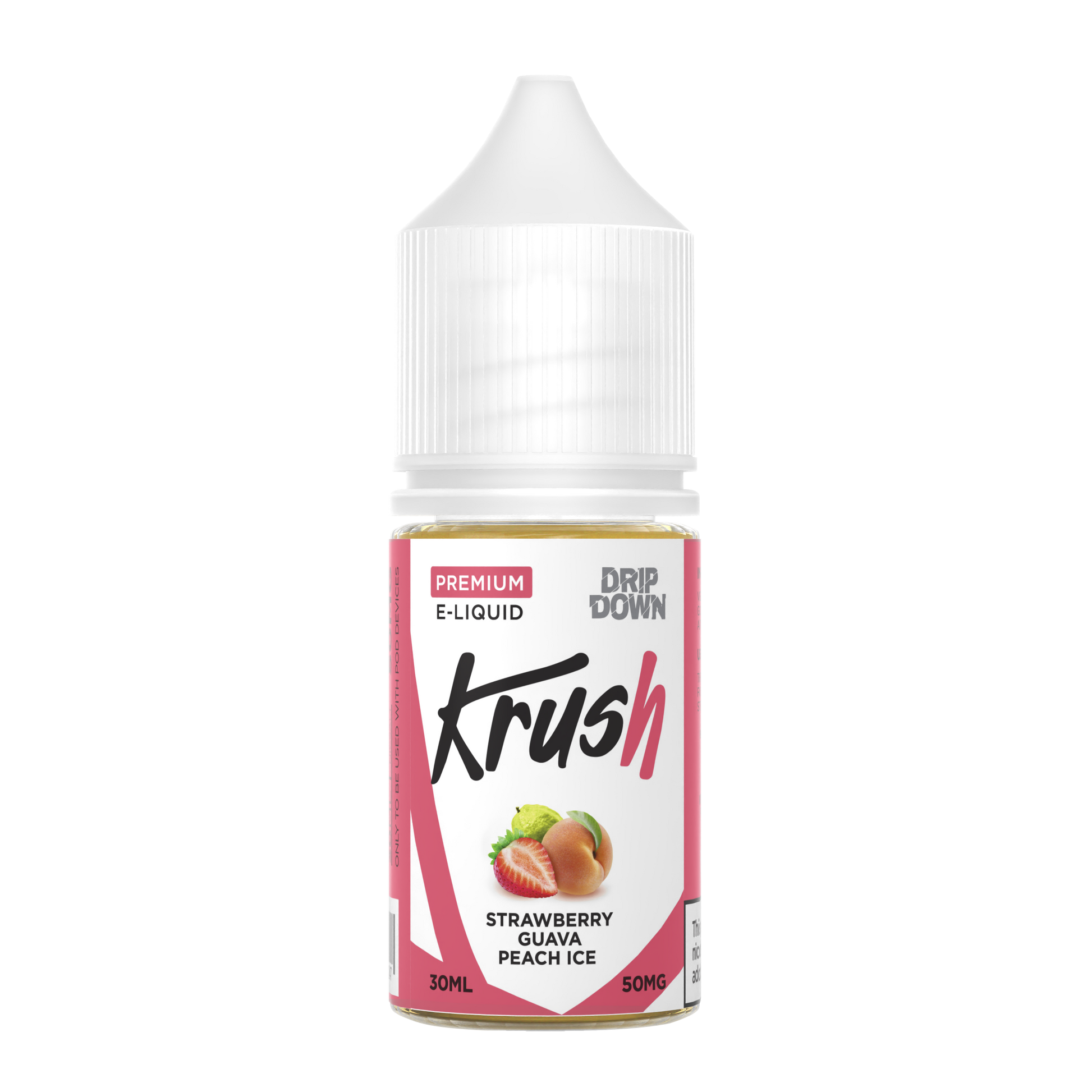 DRIP DOWN KRUSH SERIES STRAWBERRY GUAVA PEACH ICE  30MG,50MG - 30ML - Vapebeat