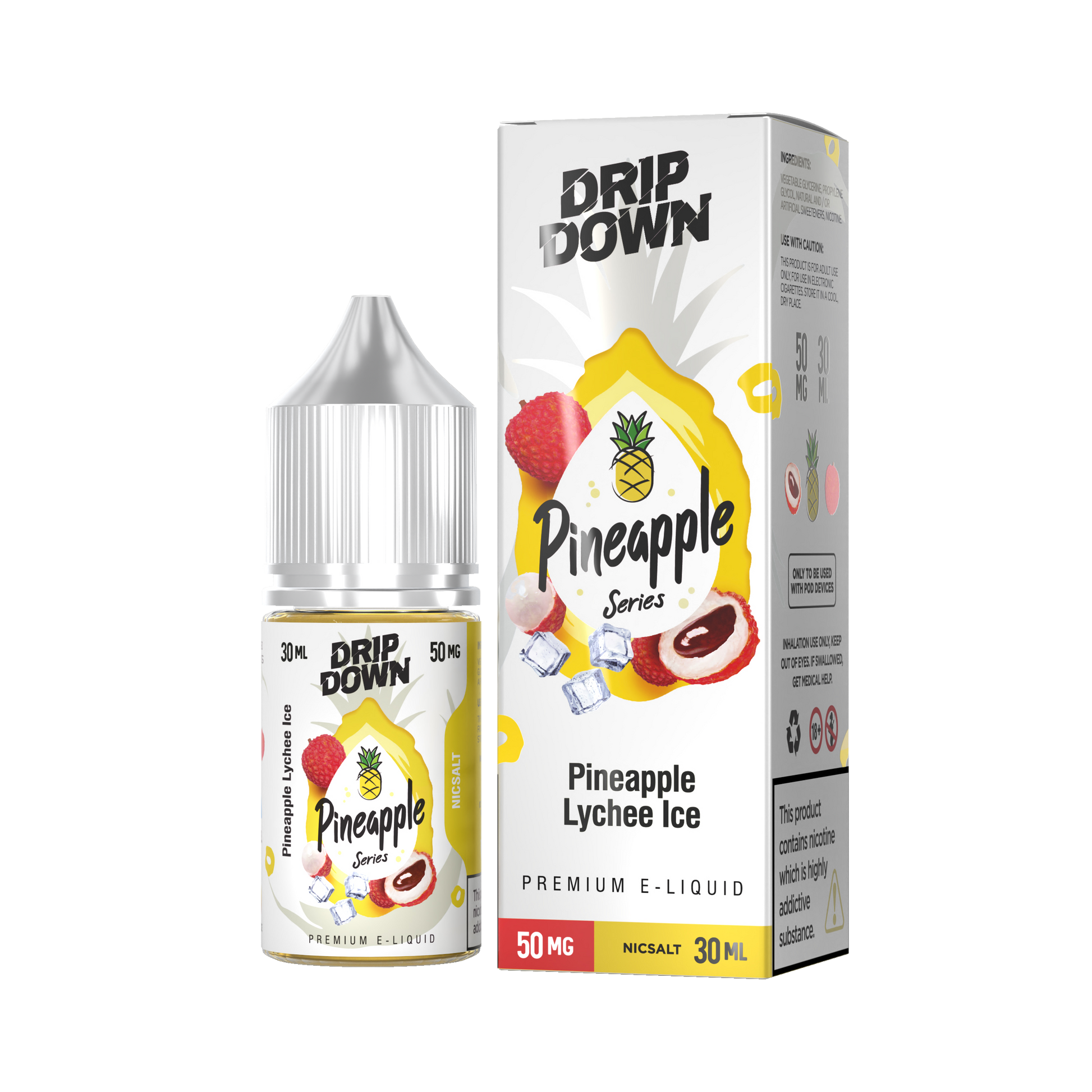 DRIP DOWN PINEAPPLE SERIES PINEAPPLE LYCHEE ICE 30MG,50MG - 30ML - Vapebeat