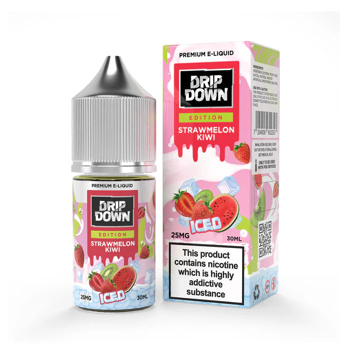 Drip Down Straw Melon Kiwi Ice 30ml (25,50 mg) - Vapebeat