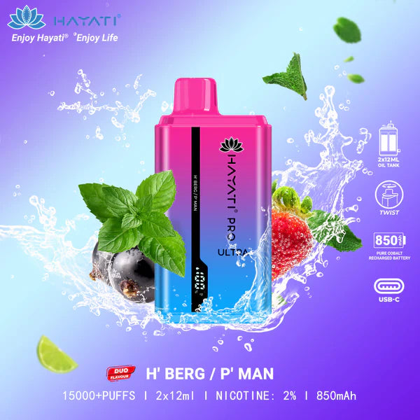 HAYATI PRO ULTRA HIZEN BERG / TROPICAL MANGO 15000 PUFFS - Vapebeat