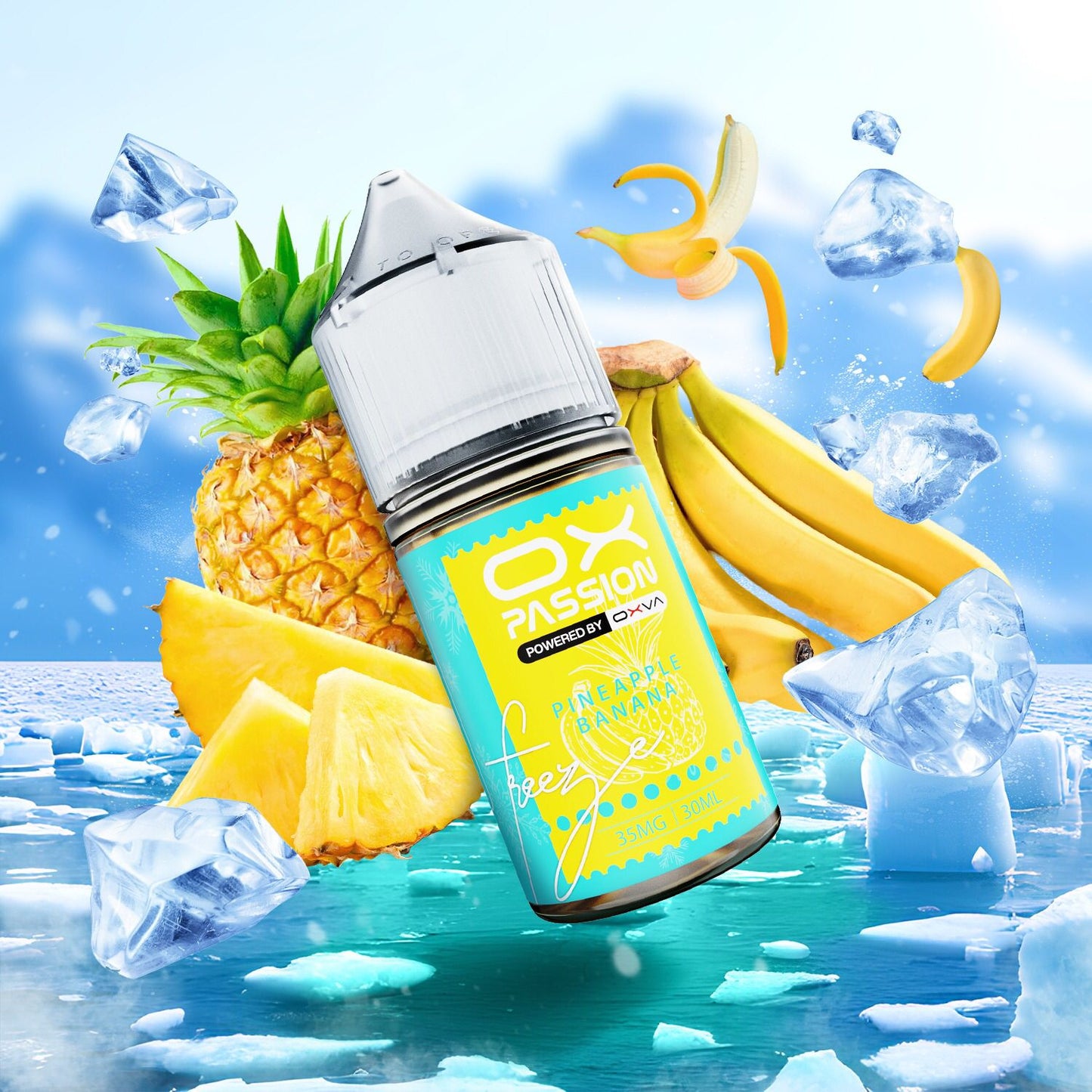 OXVA PASSION FREEZE PINEAPPLE BANANA 35MG,55MG 30ML - Vapebeat