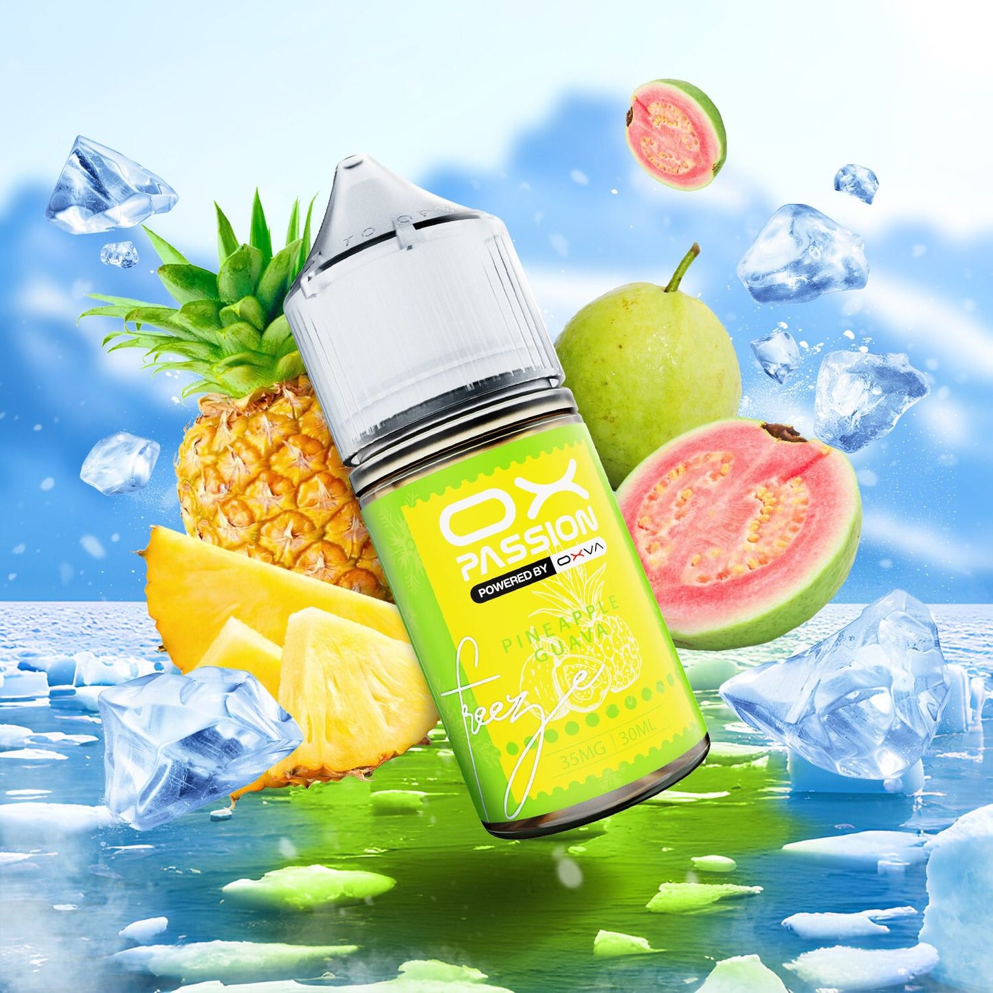 OXVA PASSION FREEZE PINEAPPLE GUAVA 55MG 30ML - Vapebeat