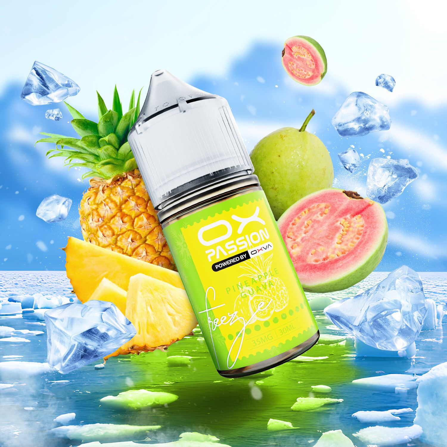 OXVA PASSION FREEZE PINEAPPLE GUAVA 55MG 30ML - Vapebeat