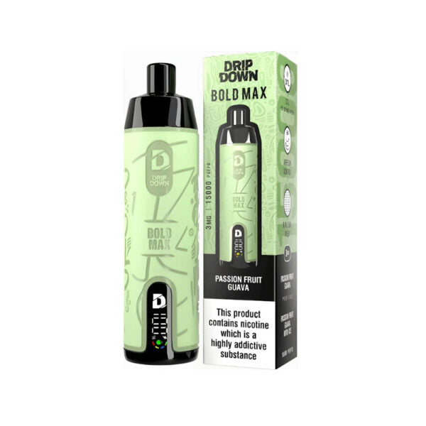 PASSION FRUIT GUAVA 3MG - DRIP DOWN BOLD MAX DISPOSABLE 15000 PUFFS - Vapebeat