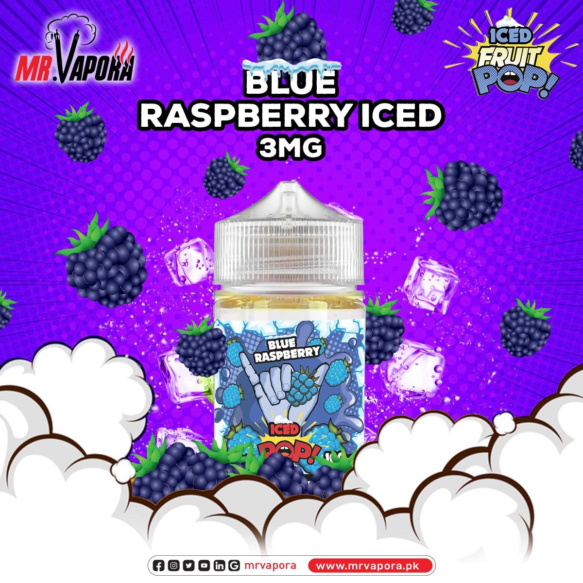 POP VAPORS - BLUE RASBERRY ICED 3MG 100ML - Vapebeat