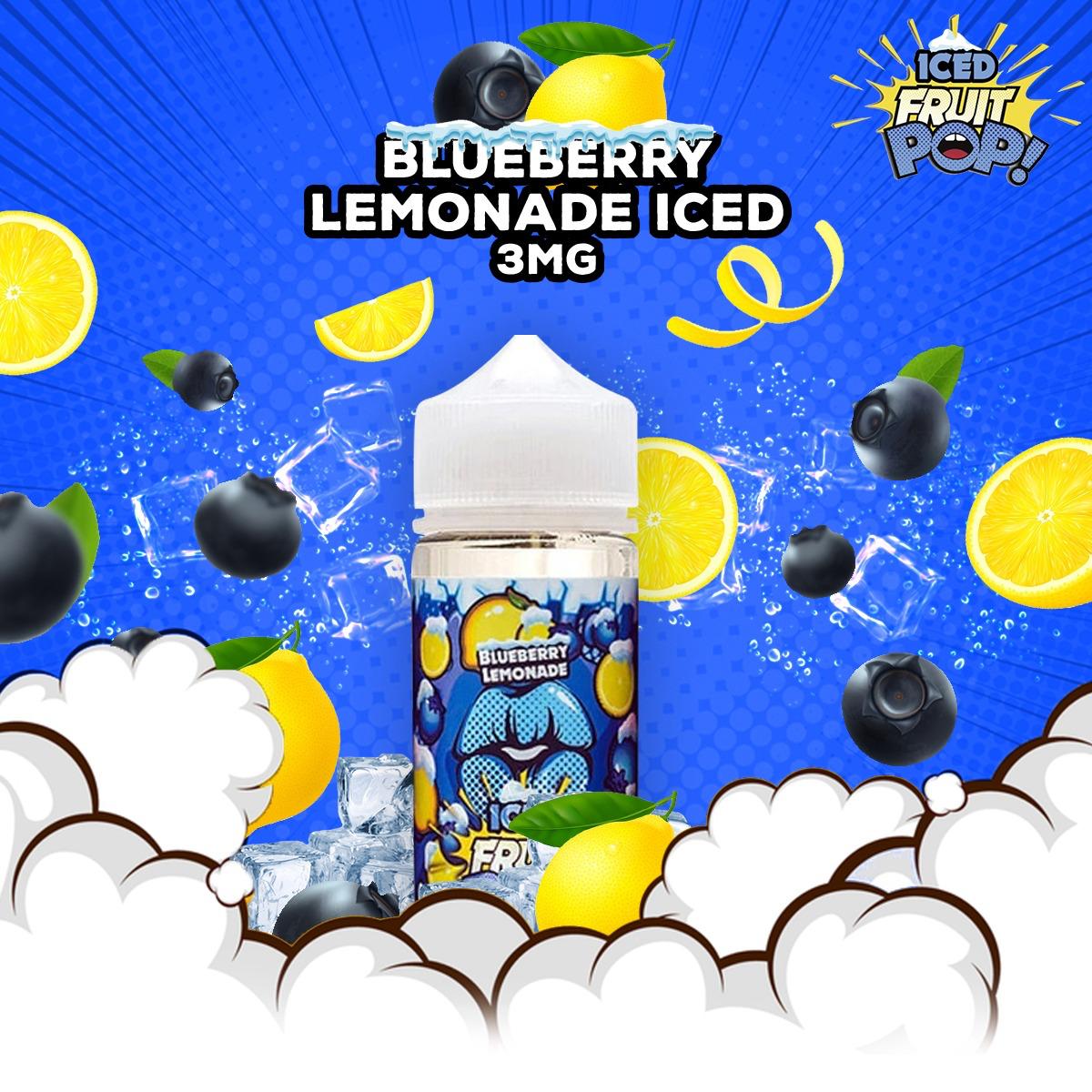 POP VAPORS - BLUEBERRY LEMONADE ICED E- LIQUID- 3MG -100ML - Vapebeat