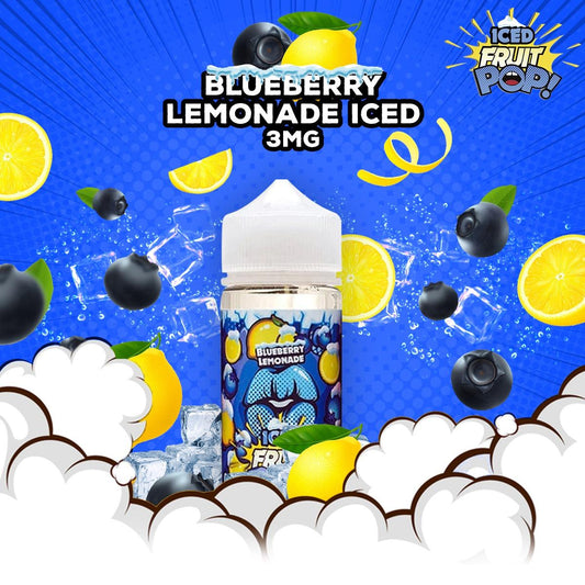 POP VAPORS - BLUEBERRY LEMONADE ICED E- LIQUID- 3MG -100ML - Vapebeat