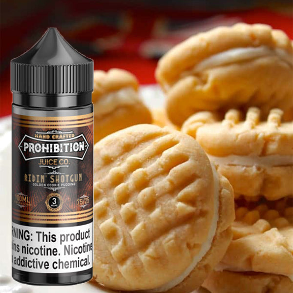 PROHIBITION - RIDIN' SHOTGUN - GOLDEN COOKIE PUDDING - E - LIQUID - 3MG - 100ML - Vapebeat