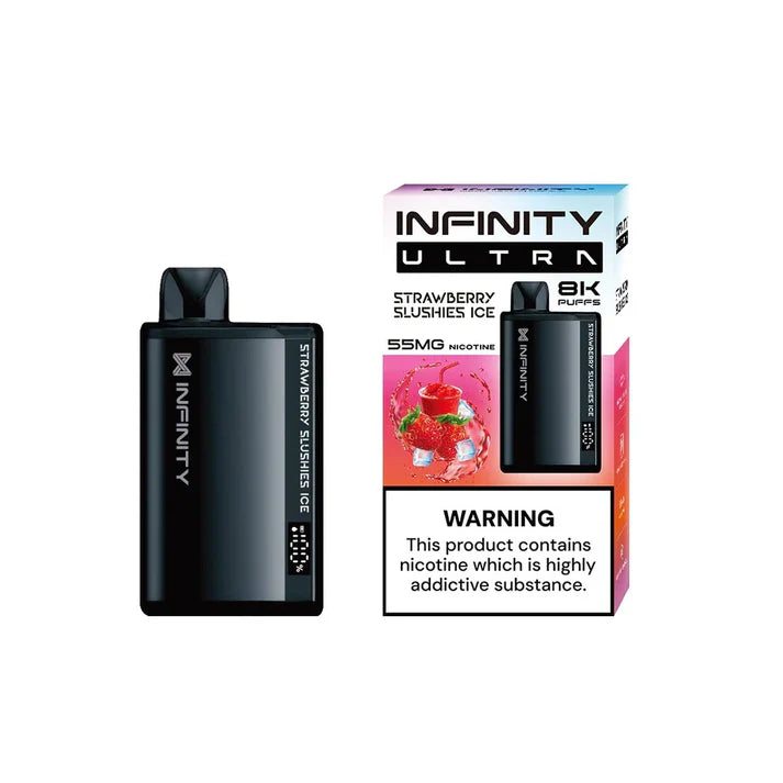 STRAWBERRY SLUSHIES ICE 55MG - INFINITY ULTRA DISPOSABLE 8000 PUFFS - Vapebeat